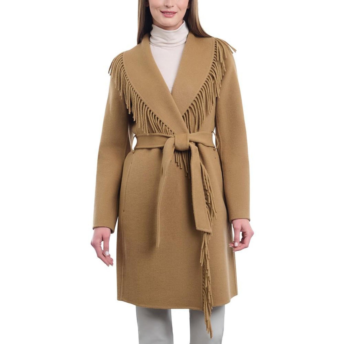 Women's Doubled-Faced Wool Blend Wrap Coat