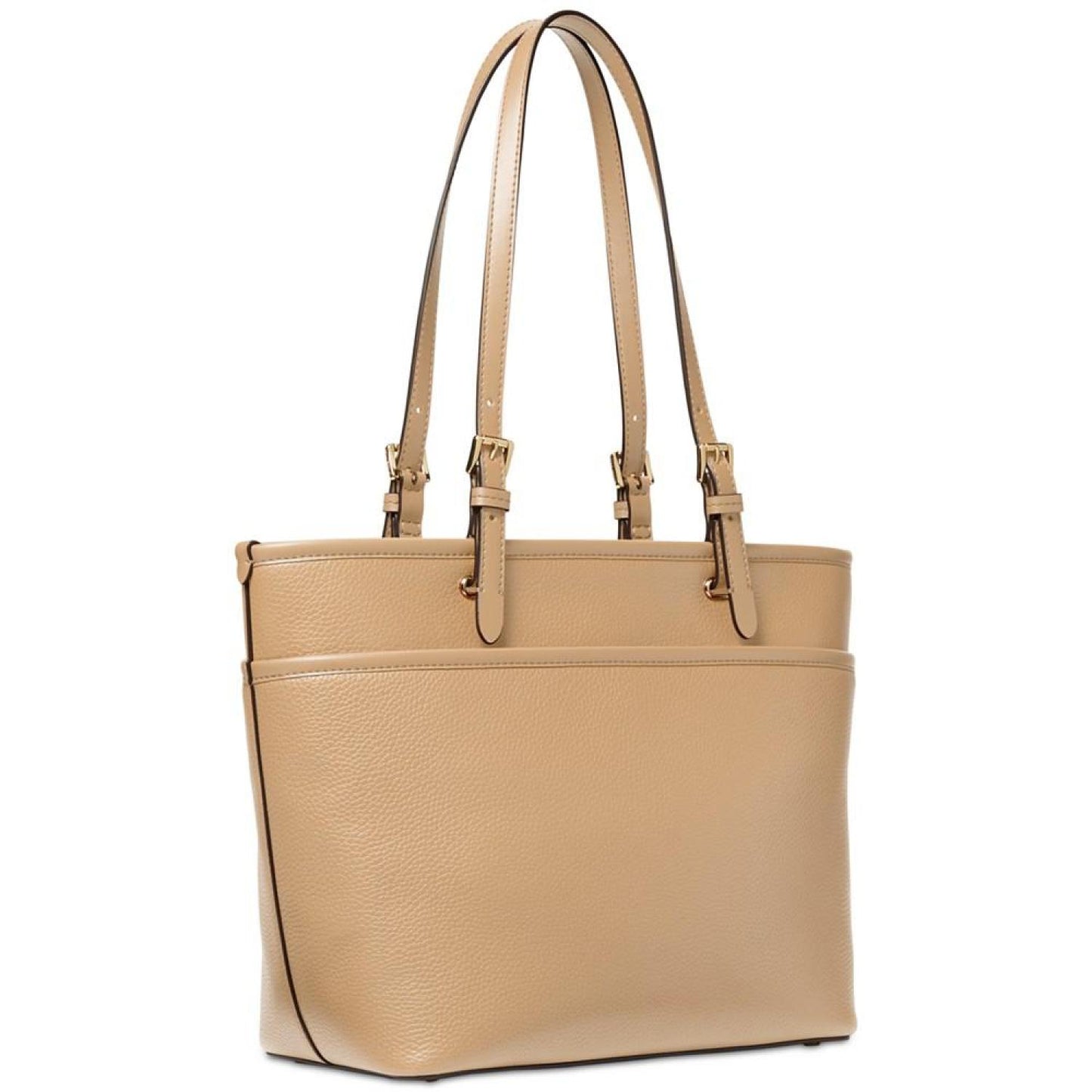 Medium Leather Top Zip Pocket Tote