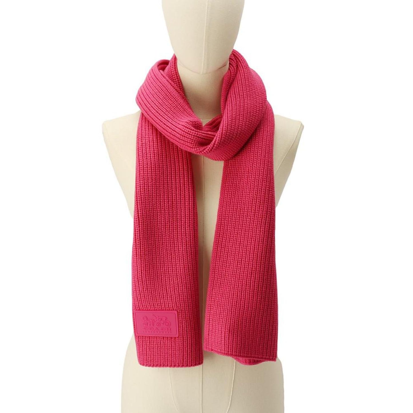 Women's Ribbed-Knit Logo-Patch Scarf