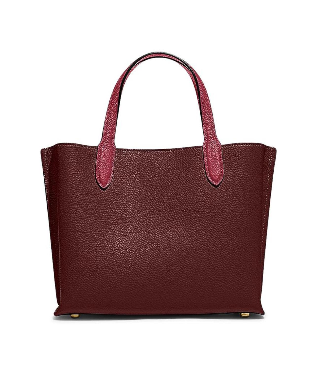 Color-Block Leather Willow Tote 24