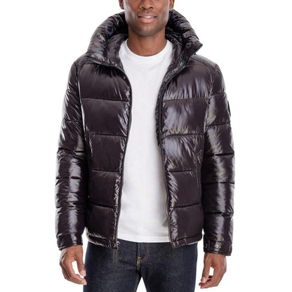 Men's Shiny Hooded Puffer Jacket, Created for Macy's