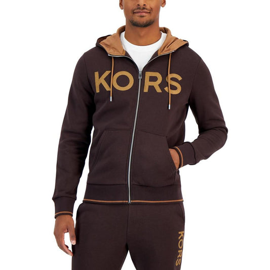 Men's Zip-Front Fleece Logo Hoodie