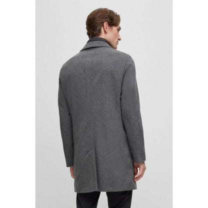 Wool-blend coat with zip-up inner