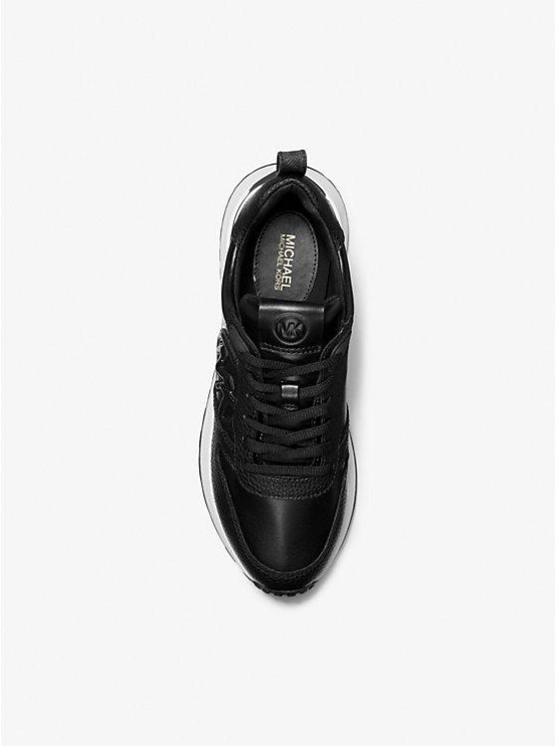 Dev Logo Embossed Faux Leather Trainer