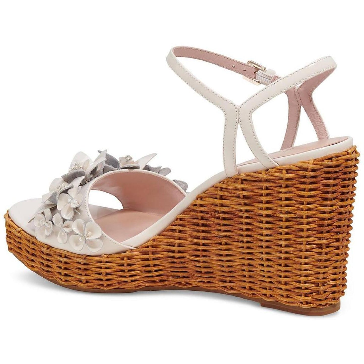 Fiori Wicker Womens Patent Leather Embellished Wedge Sandals