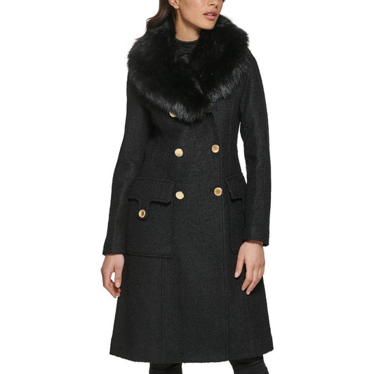 Women's Faux-Fur Collar Double-Breasted Walker Coat