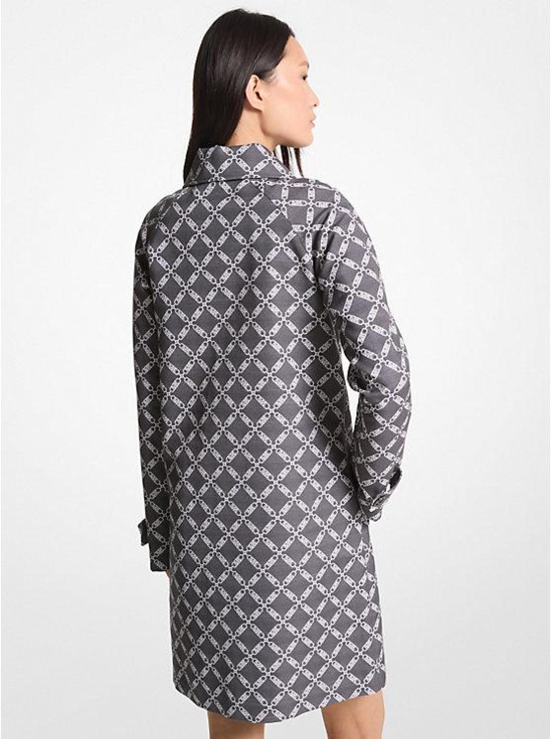 Empire Logo Jacquard Balmacaan Coat