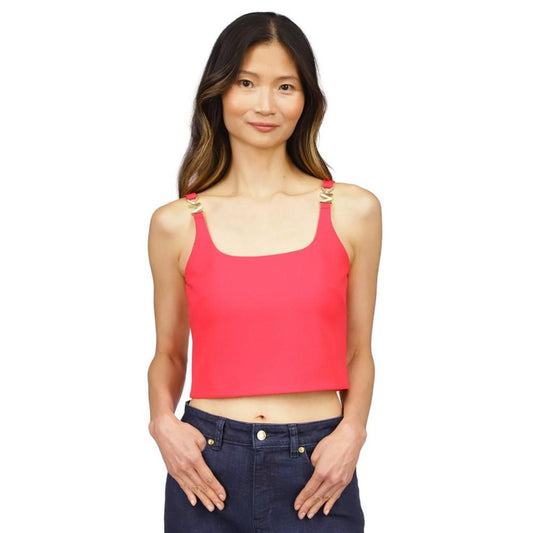 Women's Logo-Strap Cropped Sleeveless Top