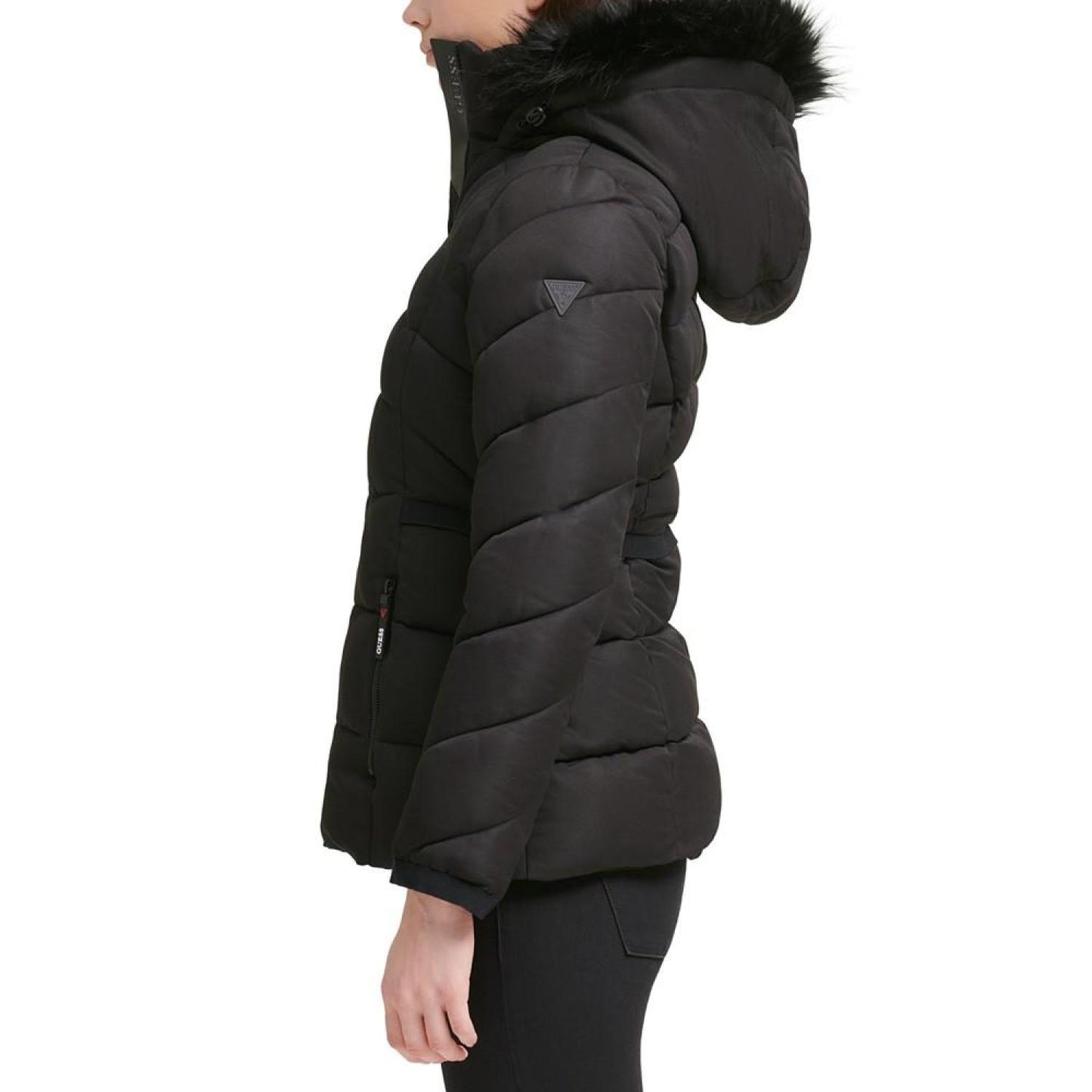 Women's Faux-Fur-Trim Hooded Puffer Coat