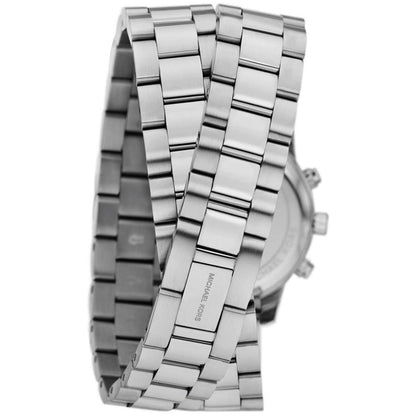 Women's Runway Chronograph Silver-Tone Stainless Steel Double Wrap Bracelet Watch 34mm