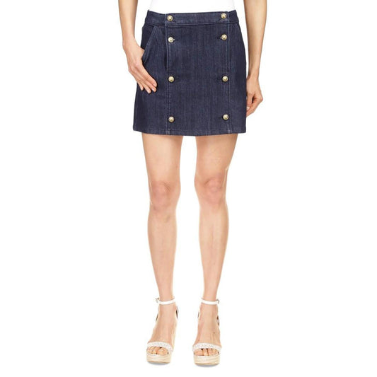 Women's Button-Front Denim Mini Skirt