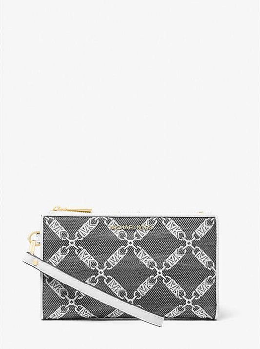 Jet Set Large Empire Logo Jacquard Wristlet