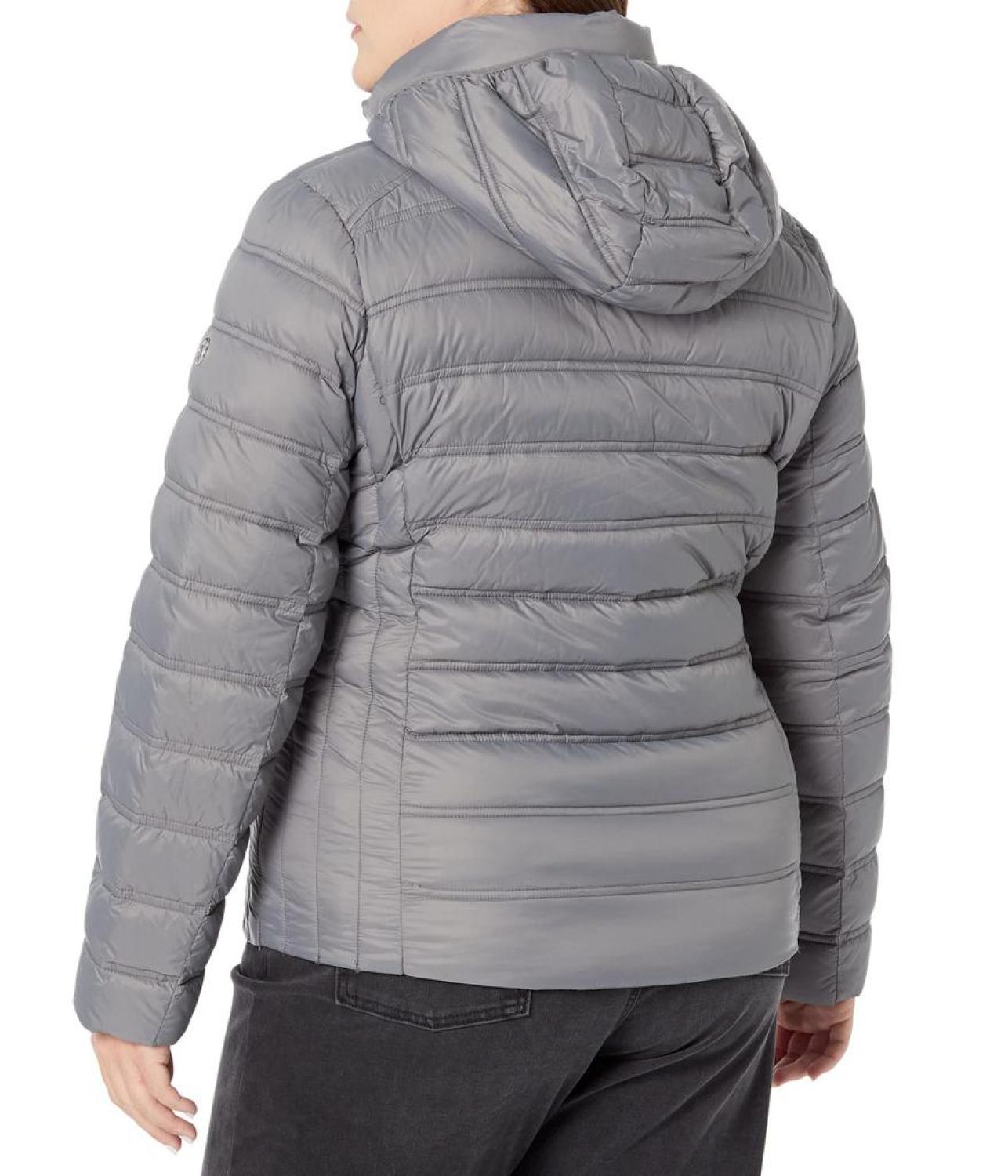 Zip Front Horizontal Quilt Packable Jacket M823157QZ