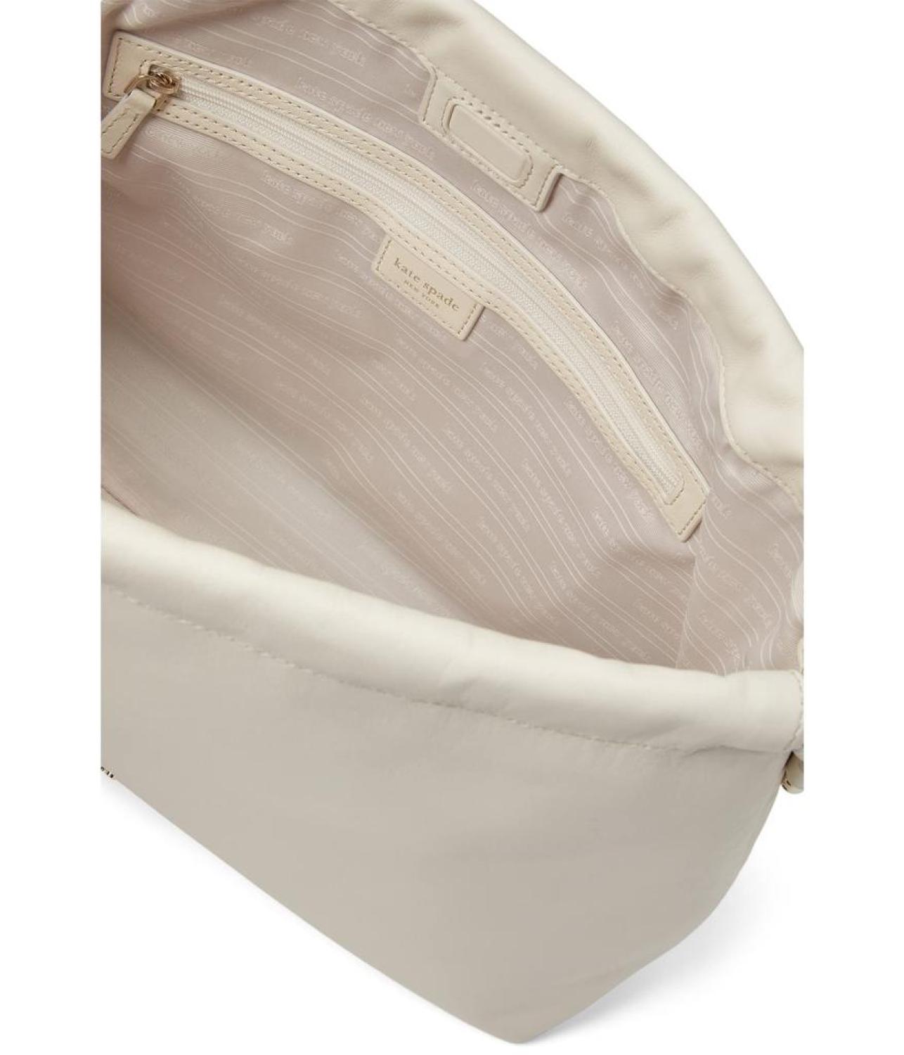 Meringue Smooth Nappa Leather Large Shoulder Bag