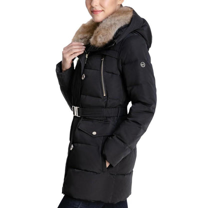 Women's Faux-Fur-Collar Hooded Down Puffer Coat, Created for Macy's