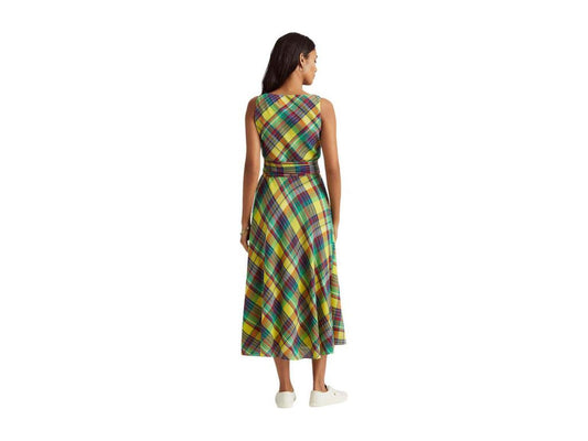 Plaid Crinkled Cotton Dress