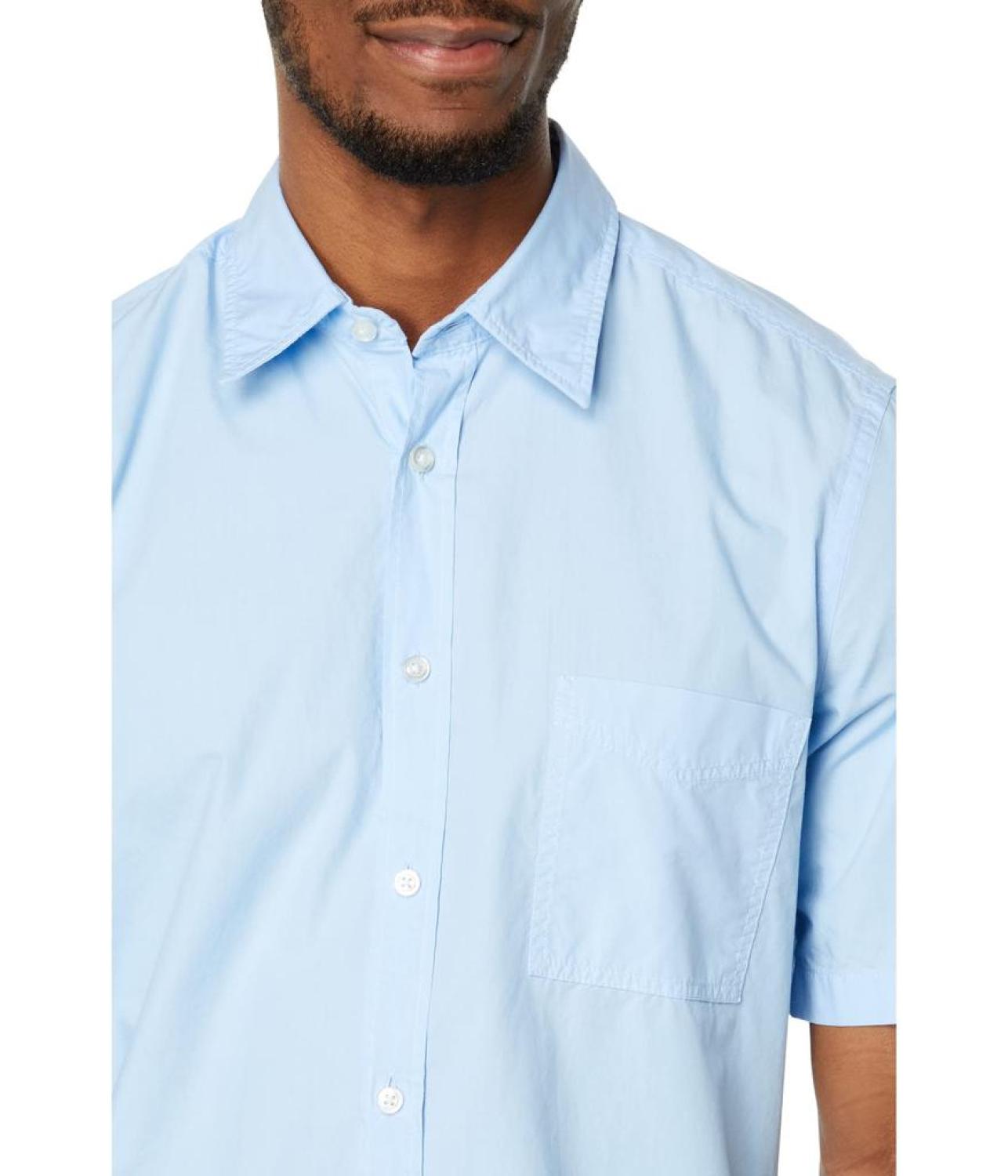 Regular Fit Short Sleeve Cotton Button-Down Shirt