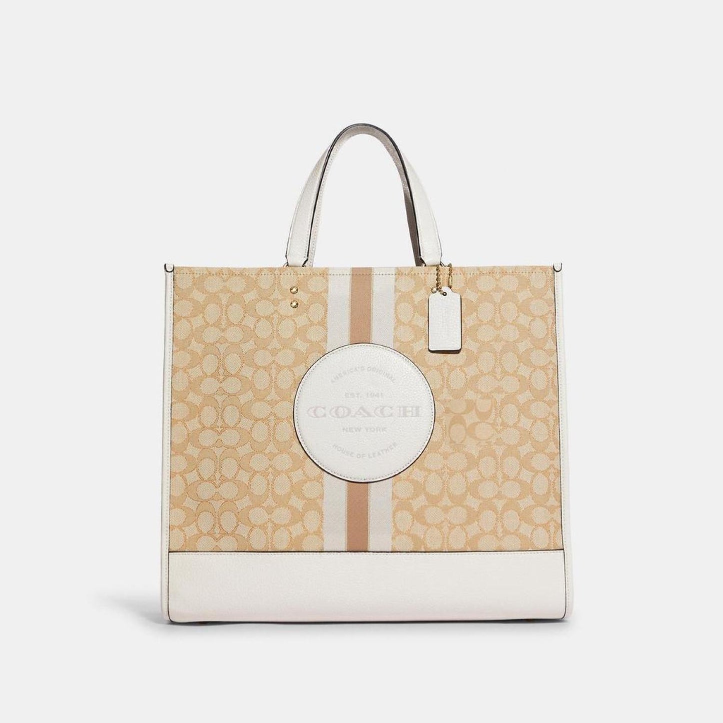 Coach Outlet Dempsey Tote 40 In Signature Jacquard With Stripe And Coach Patch