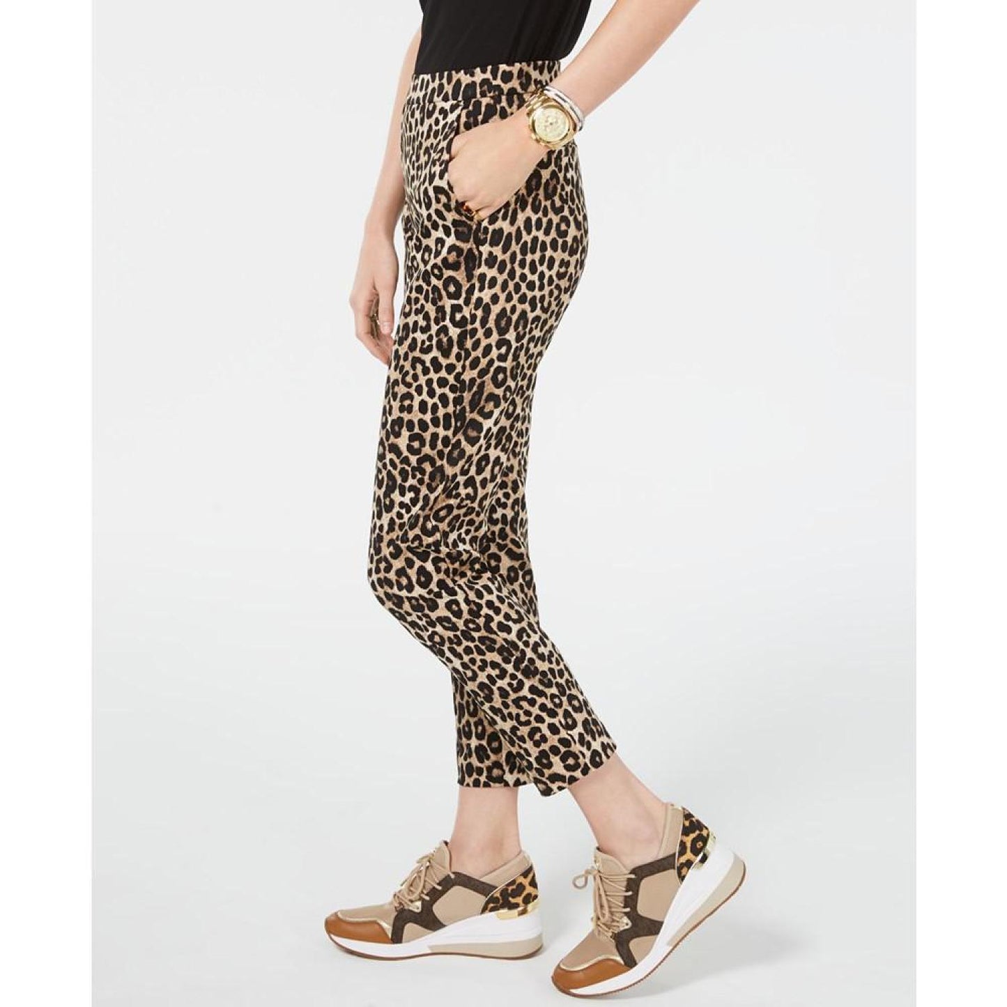 Women's Leopard Print Pull-On Pants