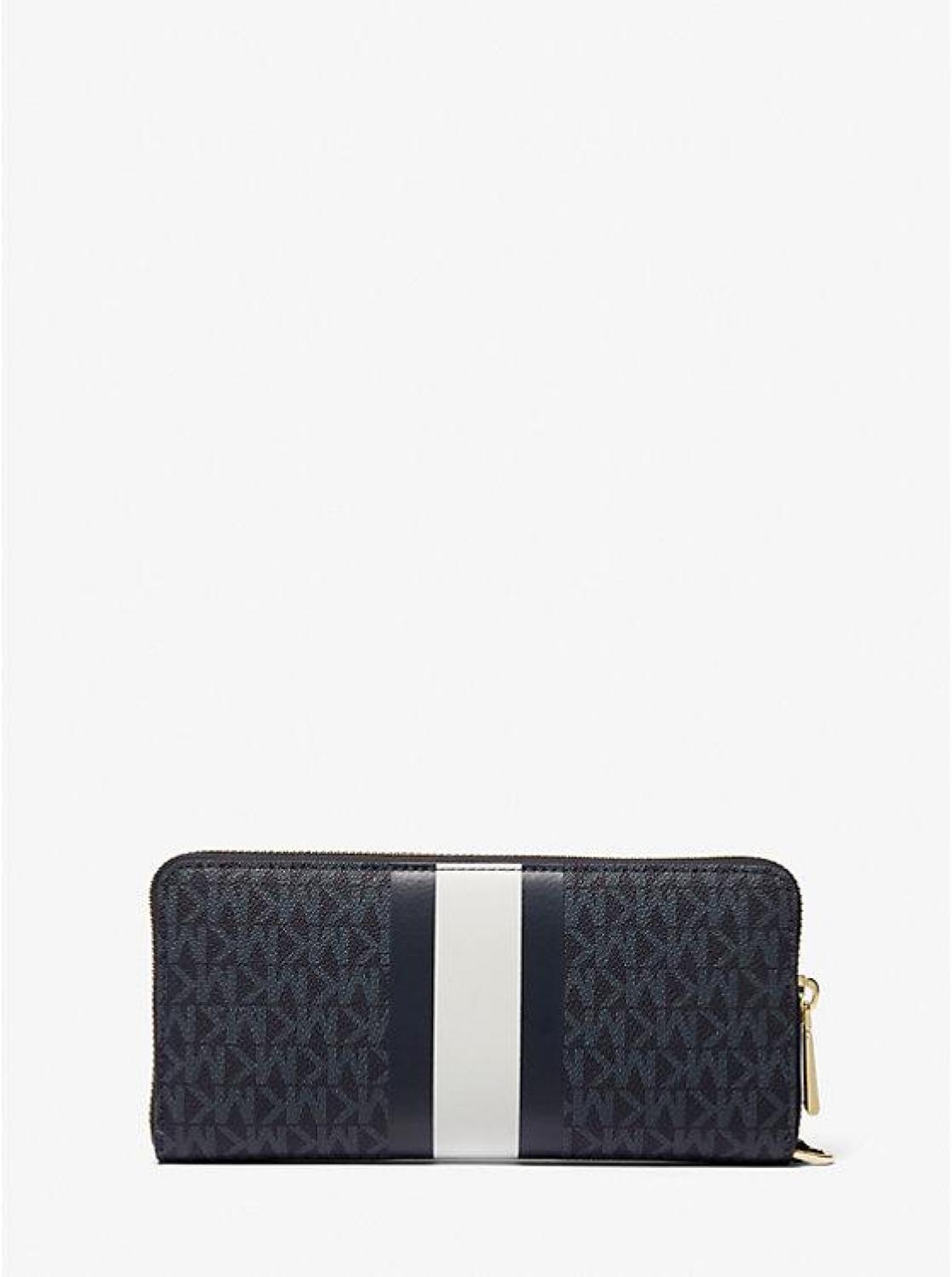 Logo Stripe Continental Wristlet