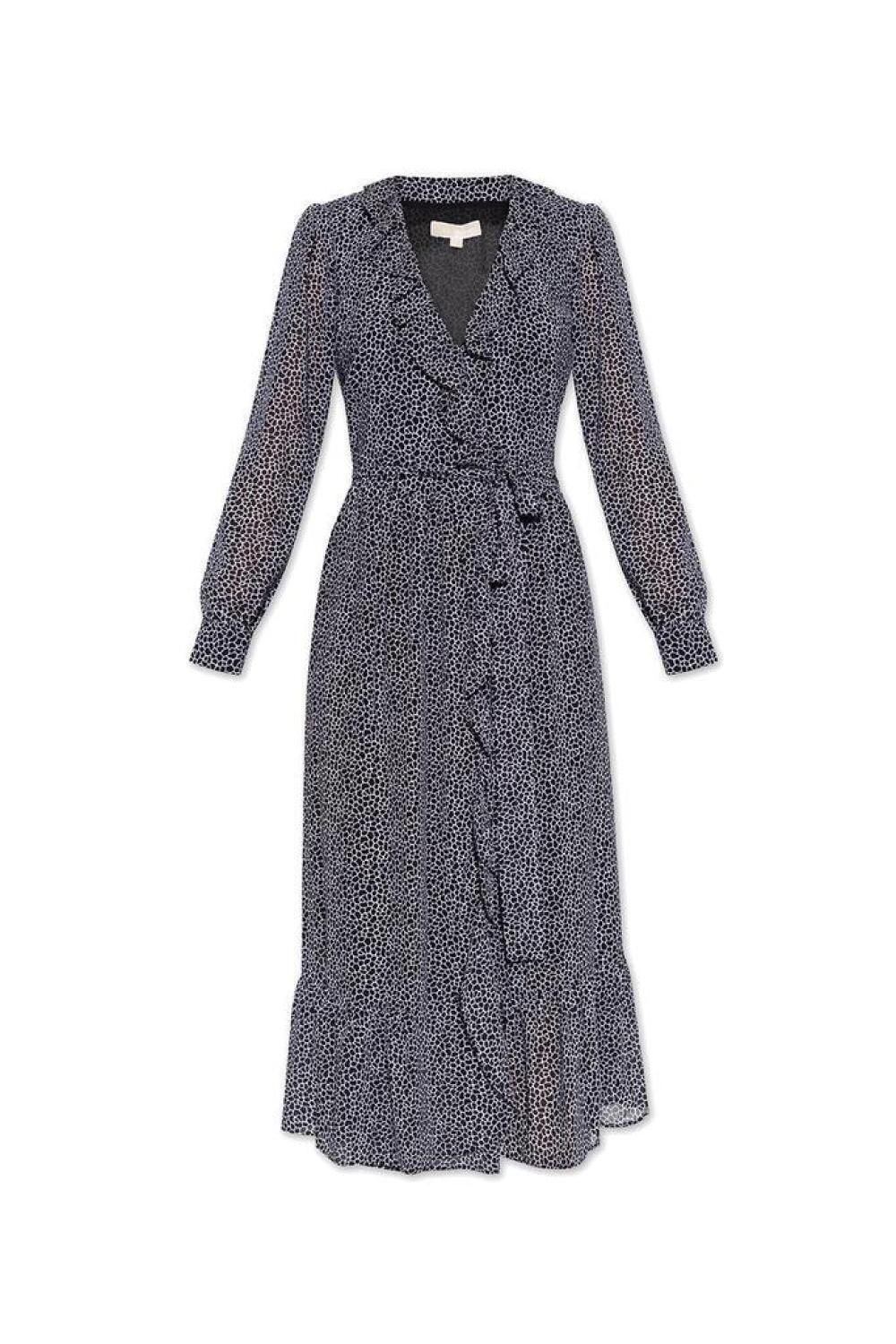 Michael Michael Kors Ruffled Long-Sleeved Dress