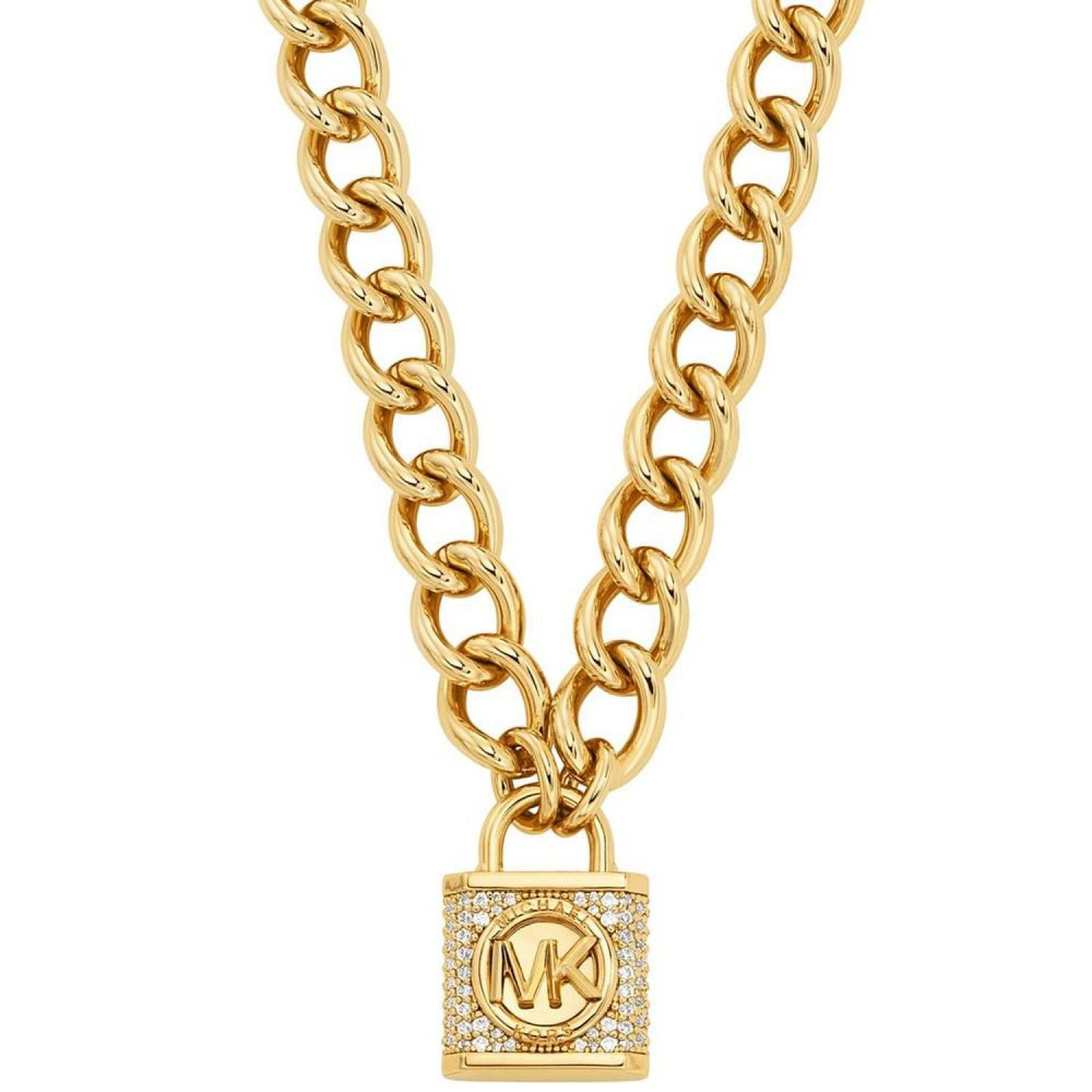 Pave Lock Chain Necklace