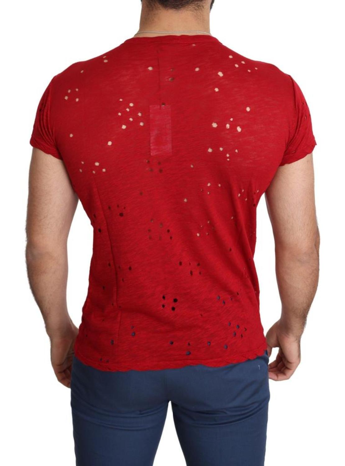 Guess  Cotton Logo Print Men Casual Top Perforated Men's T-shirt