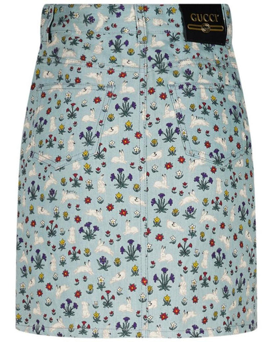 Gucci Washed Denim Skirt