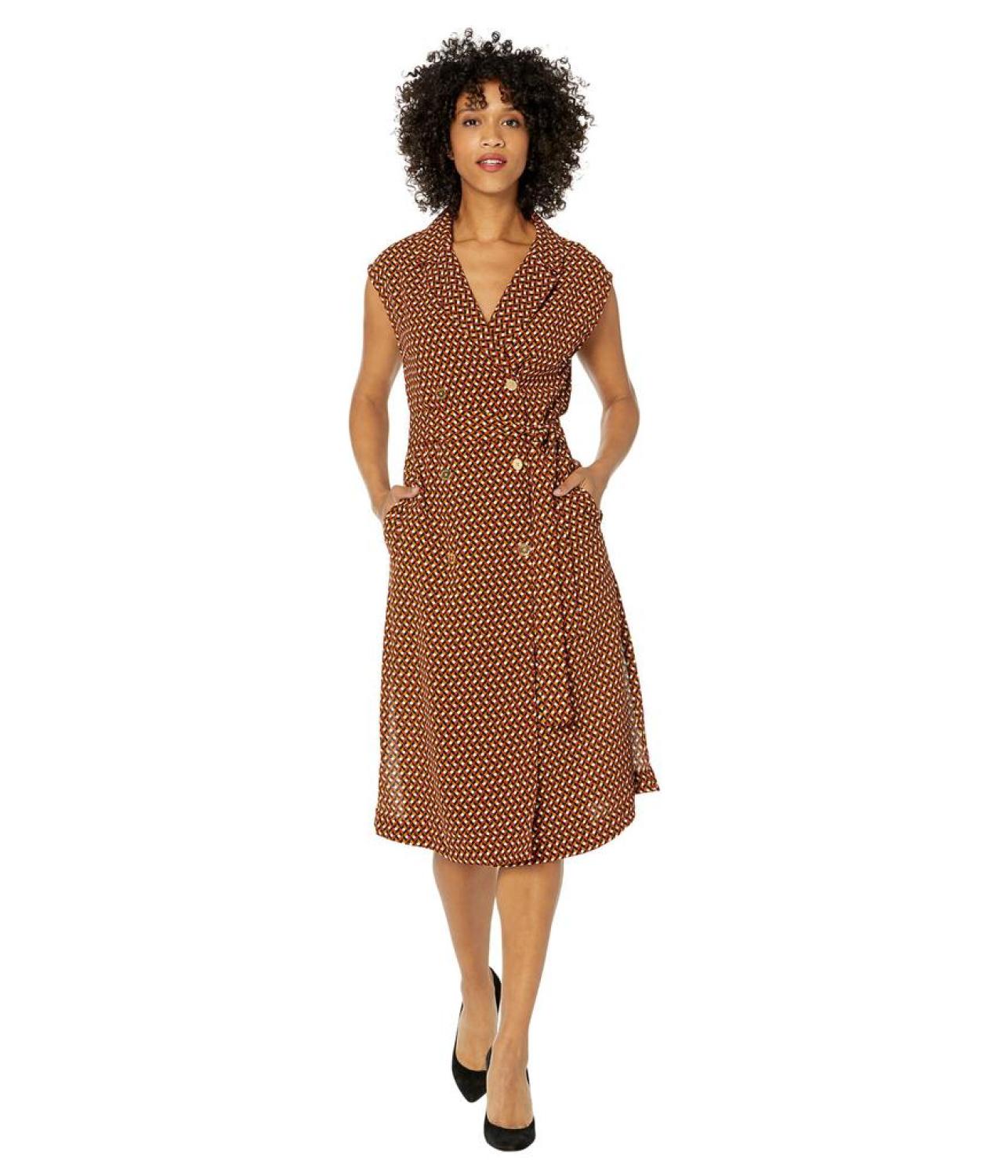 Multi Geo Trench Dress