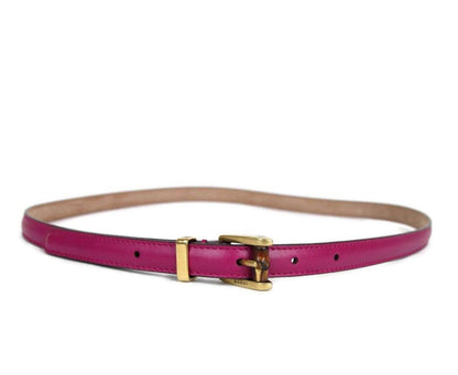 Gucci Women's Leather Bamboo Skinny Buckle Belt