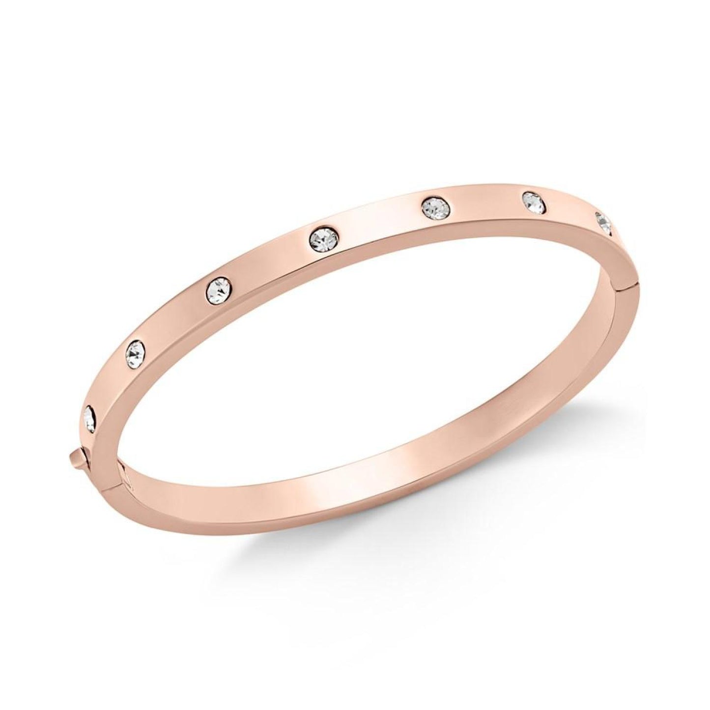 Bezel-Set Polished Bangle Bracelet