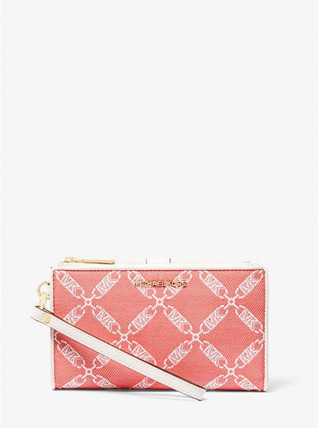 Jet Set Large Empire Logo Jacquard Wristlet