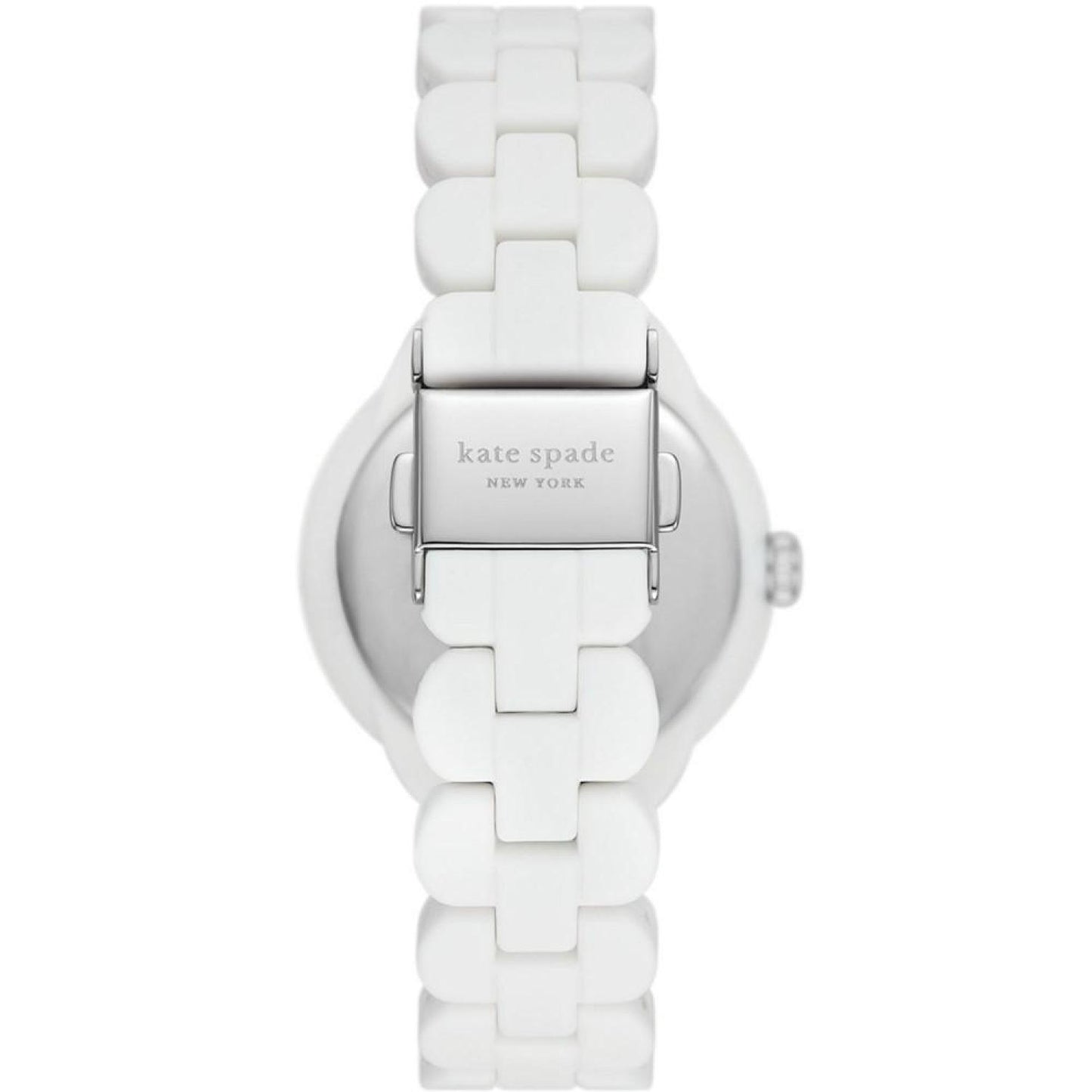 Women's Morningside Three Hand Quartz White Silicone Watch 34mm