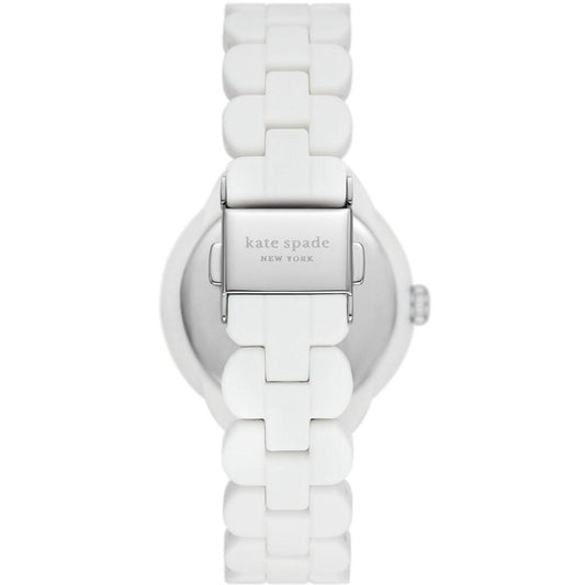 Women's Morningside Three Hand Quartz White Silicone Watch 34mm