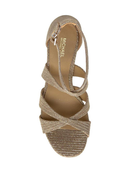 Michael Michael Kors Kinsley Crossover-Strap Heeled Sandals