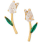 Gold-Tone Cubic Zirconia Tulip Stud Earrings