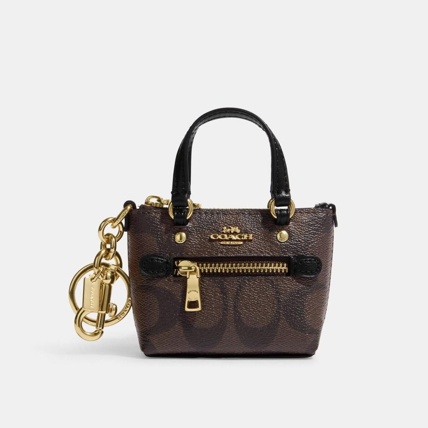 Coach Outlet Mini Gallery Bag Charm In Signature Canvas