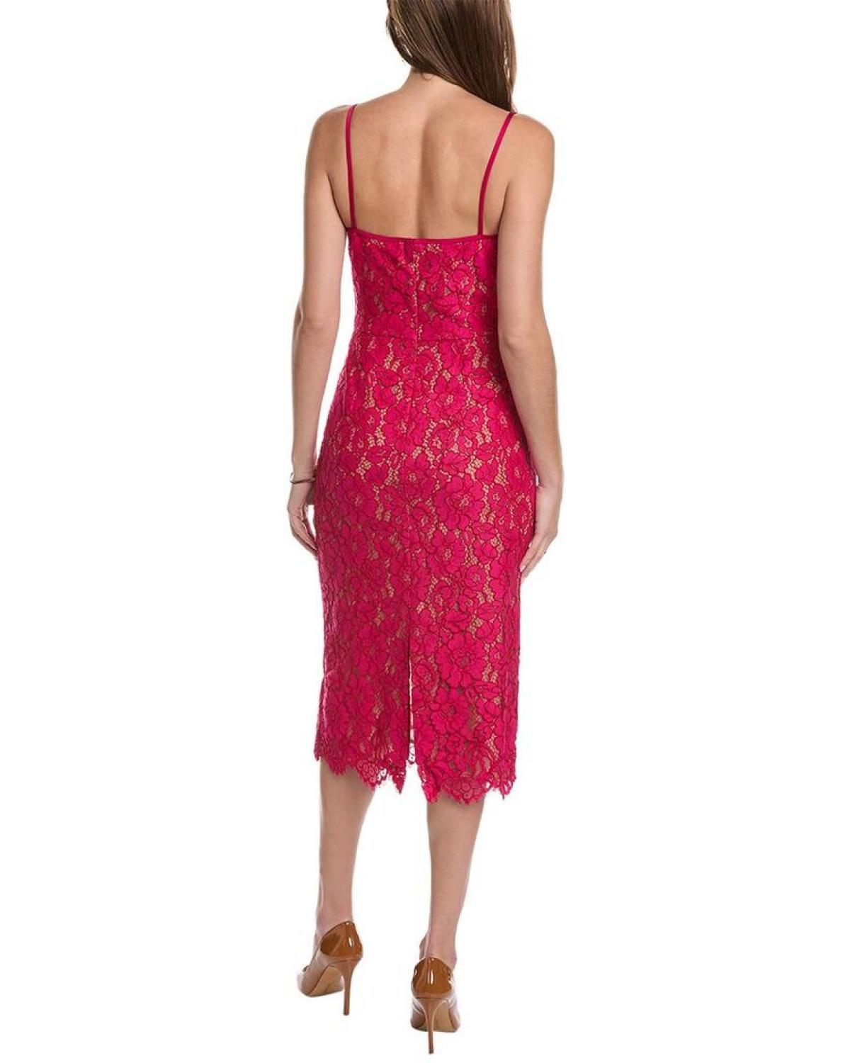 Michael Kors Collection Floral Lace Silk-Lined Slip Dress