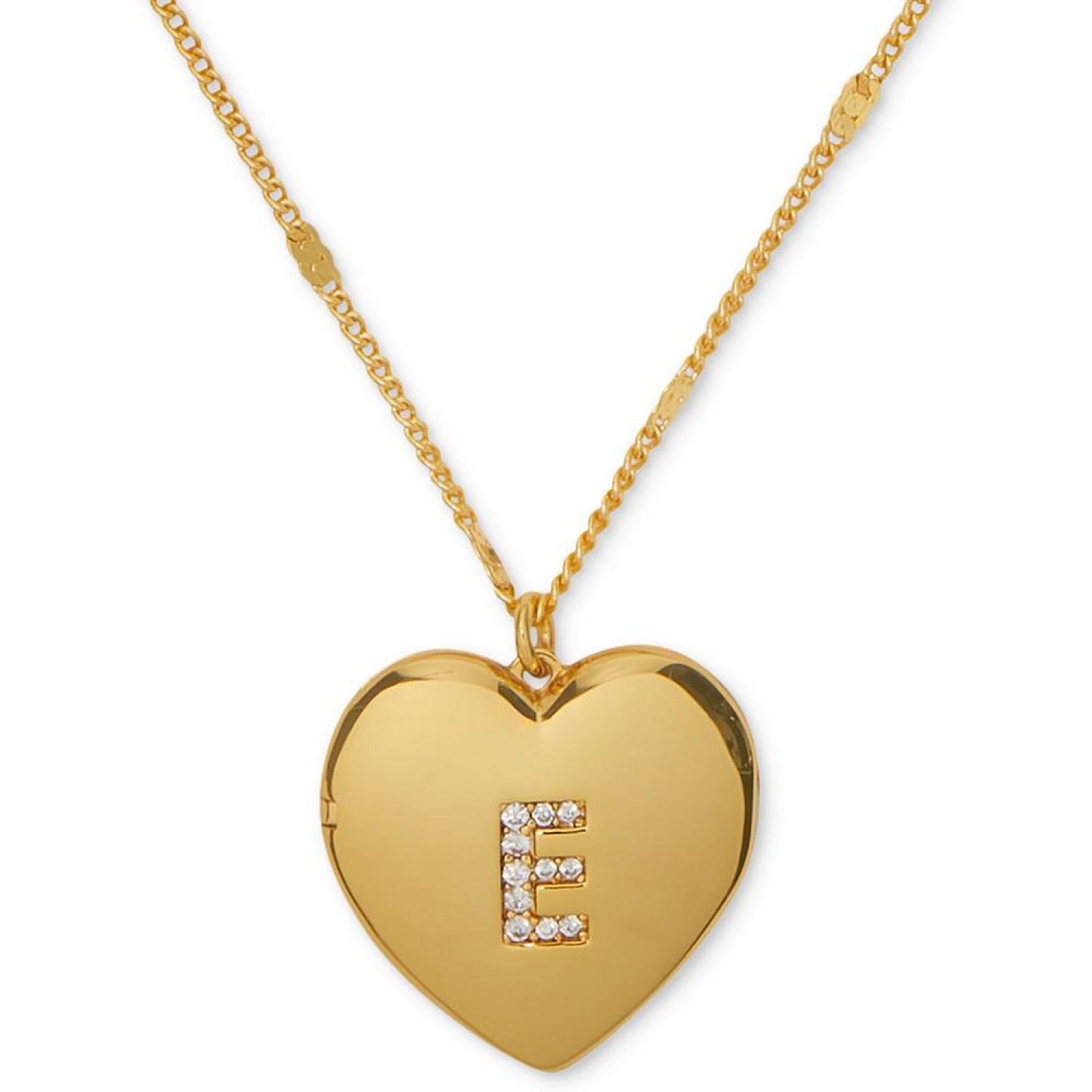 Gold-Tone Crystal A Locket Pendant Necklace, 16" + 3" extender