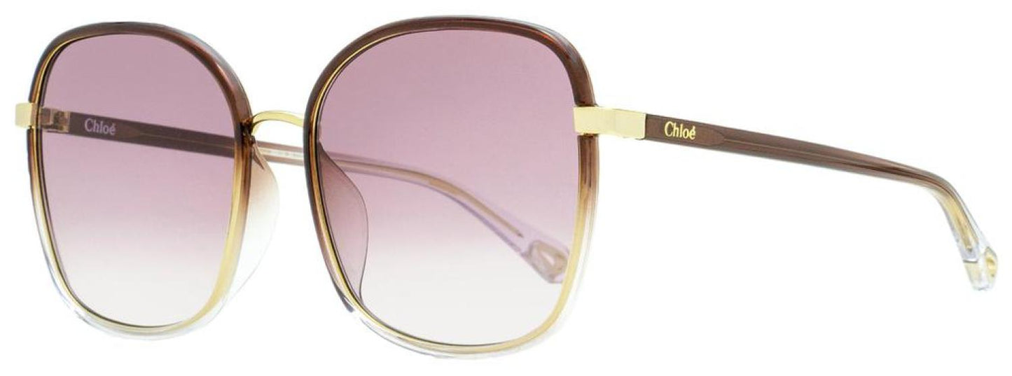 Chloe Women's Franky Sunglasses CH0031SA 004 Gold/Brown/Transparent 59mm