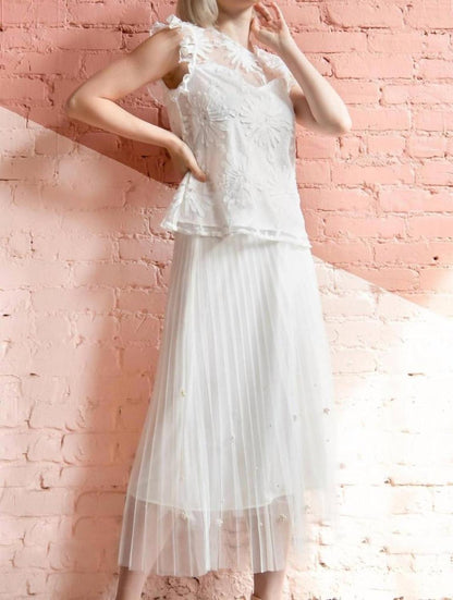 Lila Pearl Tulle Skirt In Ivory