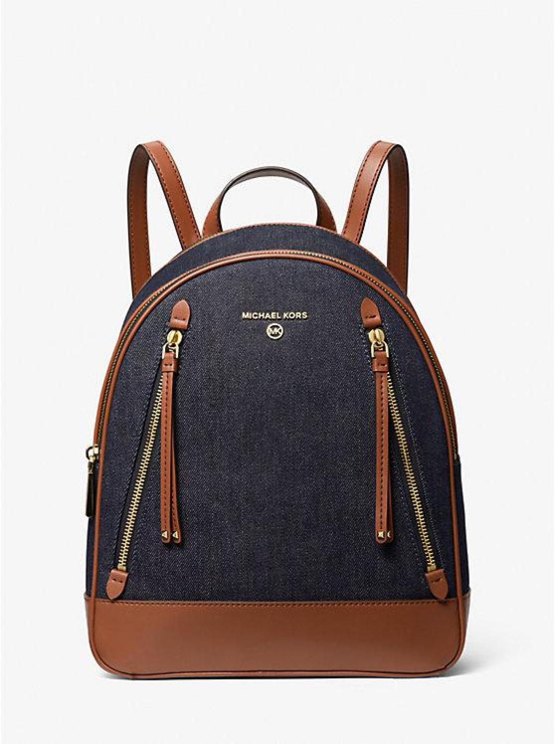 Brooklyn Medium Denim and Leather Backpack