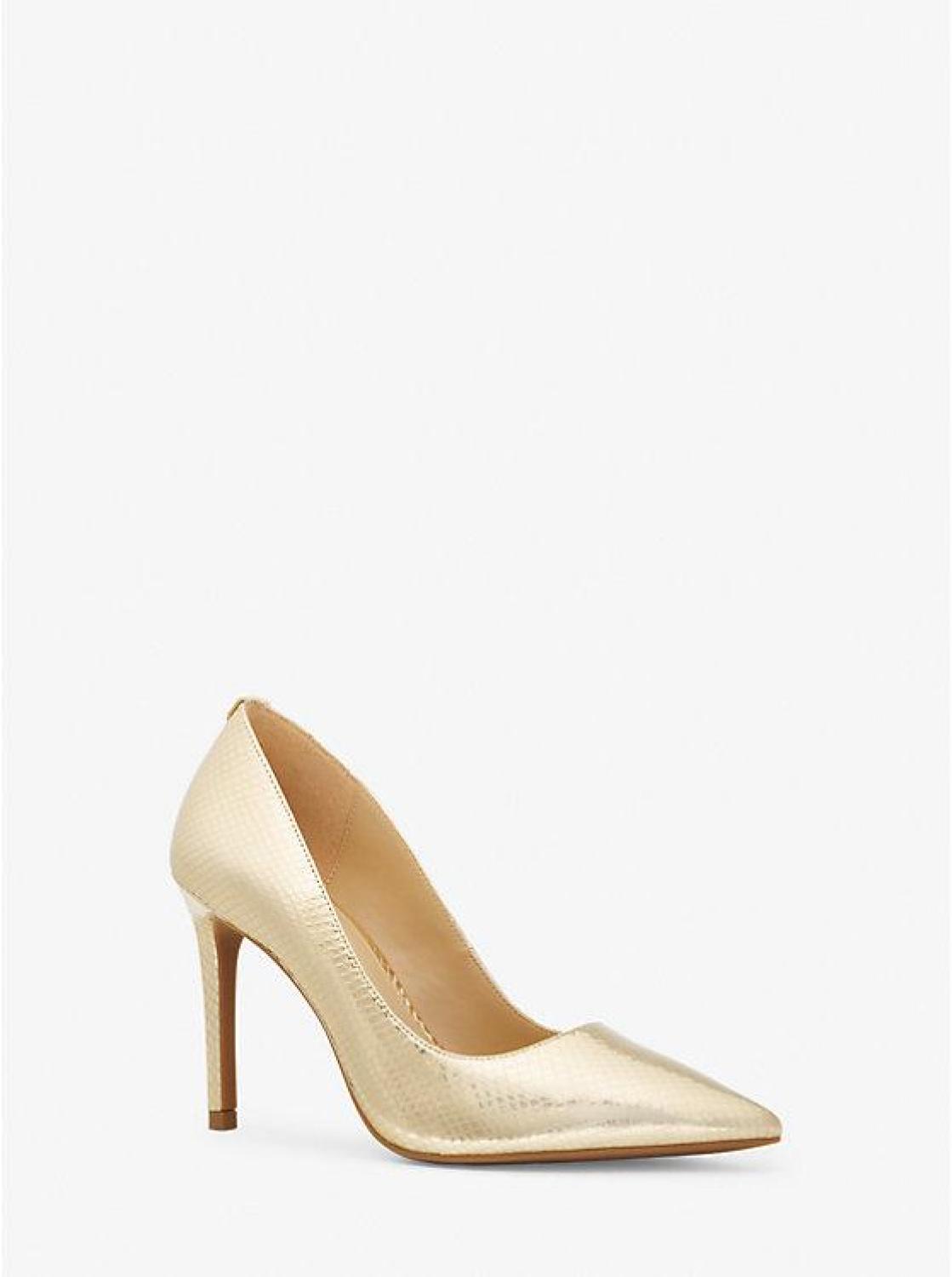 Alina Flex Metallic Snake Embossed Leather Pump