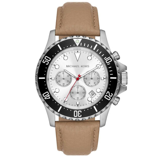 Men's Everest Quartz Chronograph Camel Leather Watch 45mm