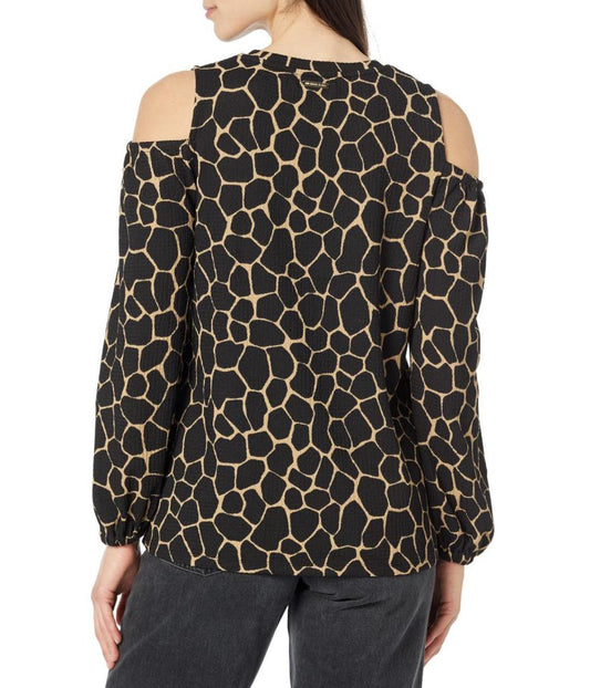 Giraffe Cold-Shoulder Blouse