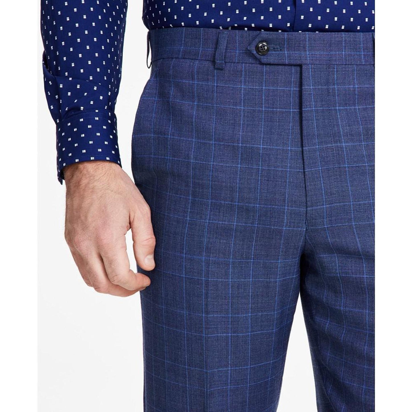 Men's Classic-Fit Stretch Wool-Blend Suit Pants