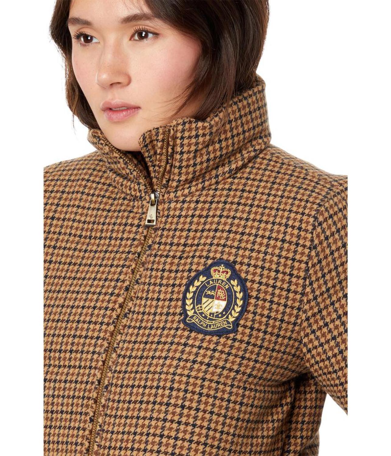 Plaid Puffer with Crest