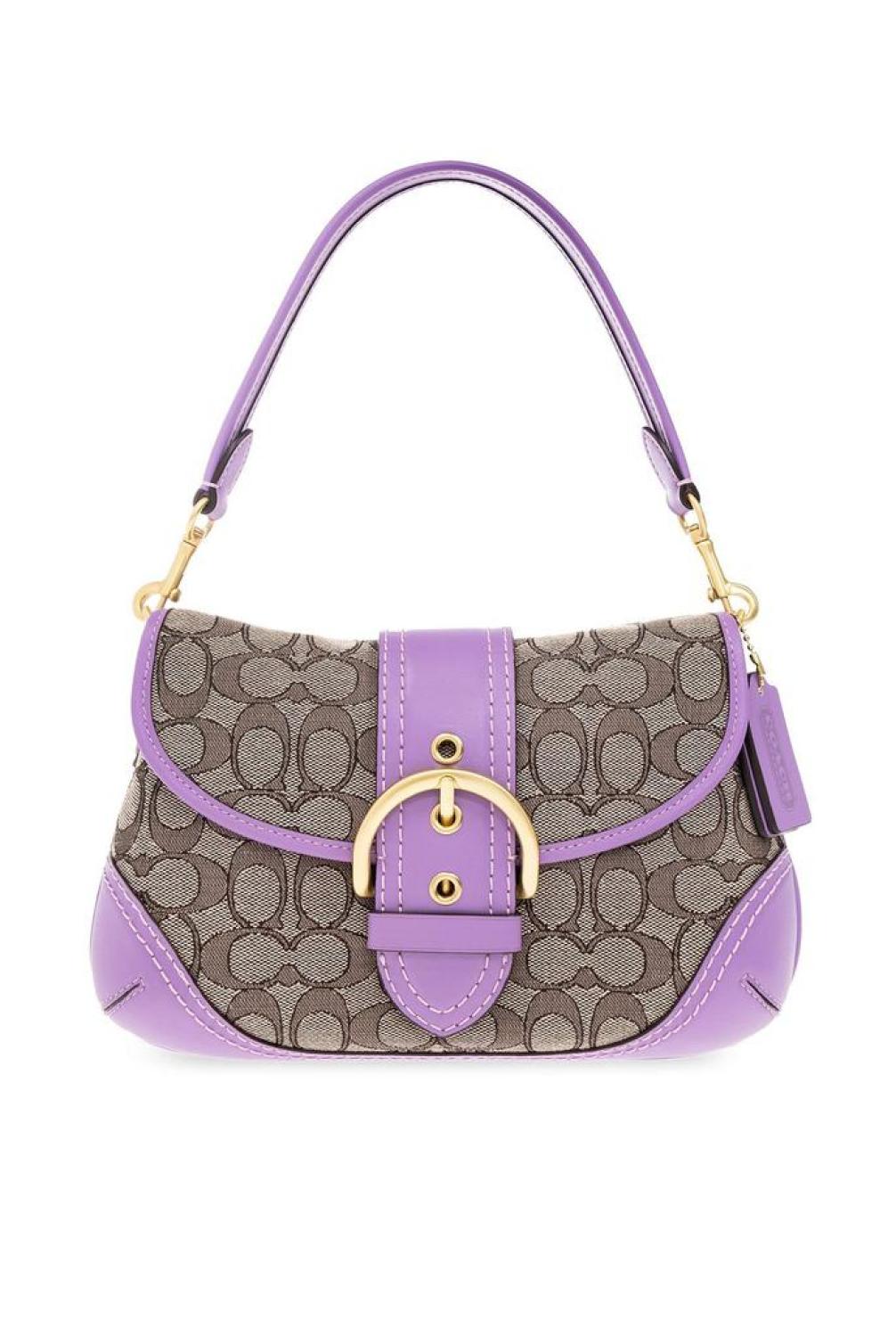 Coach Soho Monogram Print Buckled Shoulder Bag