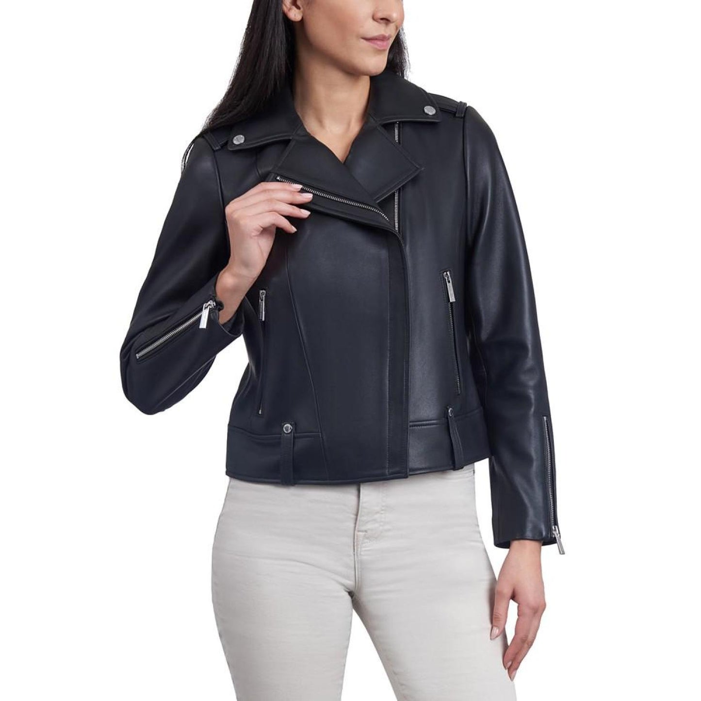 Women's Leather Moto Jacket