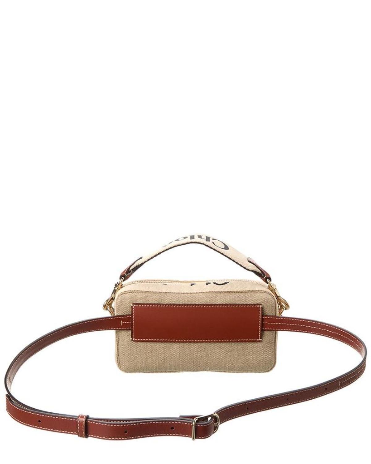 Chloé Woody Canvas & Leather Belt Bag